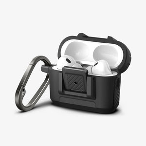 ACS05485 - Apple AirPods Pro 2 Case Lock Fit in matte black showing the front