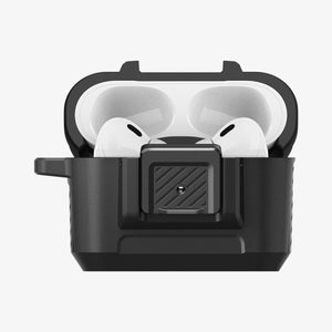 ACS05485 - Apple AirPods Pro 2 Case Lock Fit in matte black showing the front