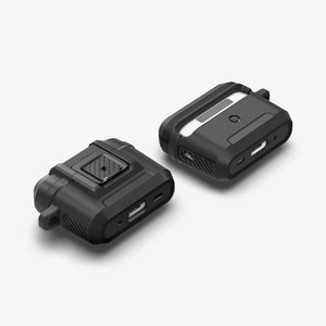 ACS05485 - Apple AirPods Pro 2 Case Lock Fit in matte black showing the front