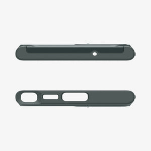 ACS05639 - Galaxy S23 Ultra Case Optik Armor in black showing the back with lens protector slot open