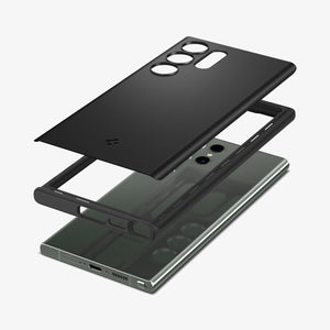 ACS05609 - Galaxy S23 Ultra Case Thin Fit in black showing the back