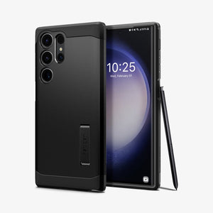 ACS05623 - Galaxy S23 Ultra Case Tough Armor in black showing the back