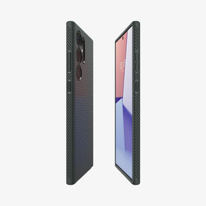 ACS05614 - Galaxy S23 Ultra Case Liquid Air in matte black showing the back