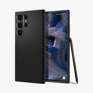 ACS05614 - Galaxy S23 Ultra Case Liquid Air in matte black showing the back