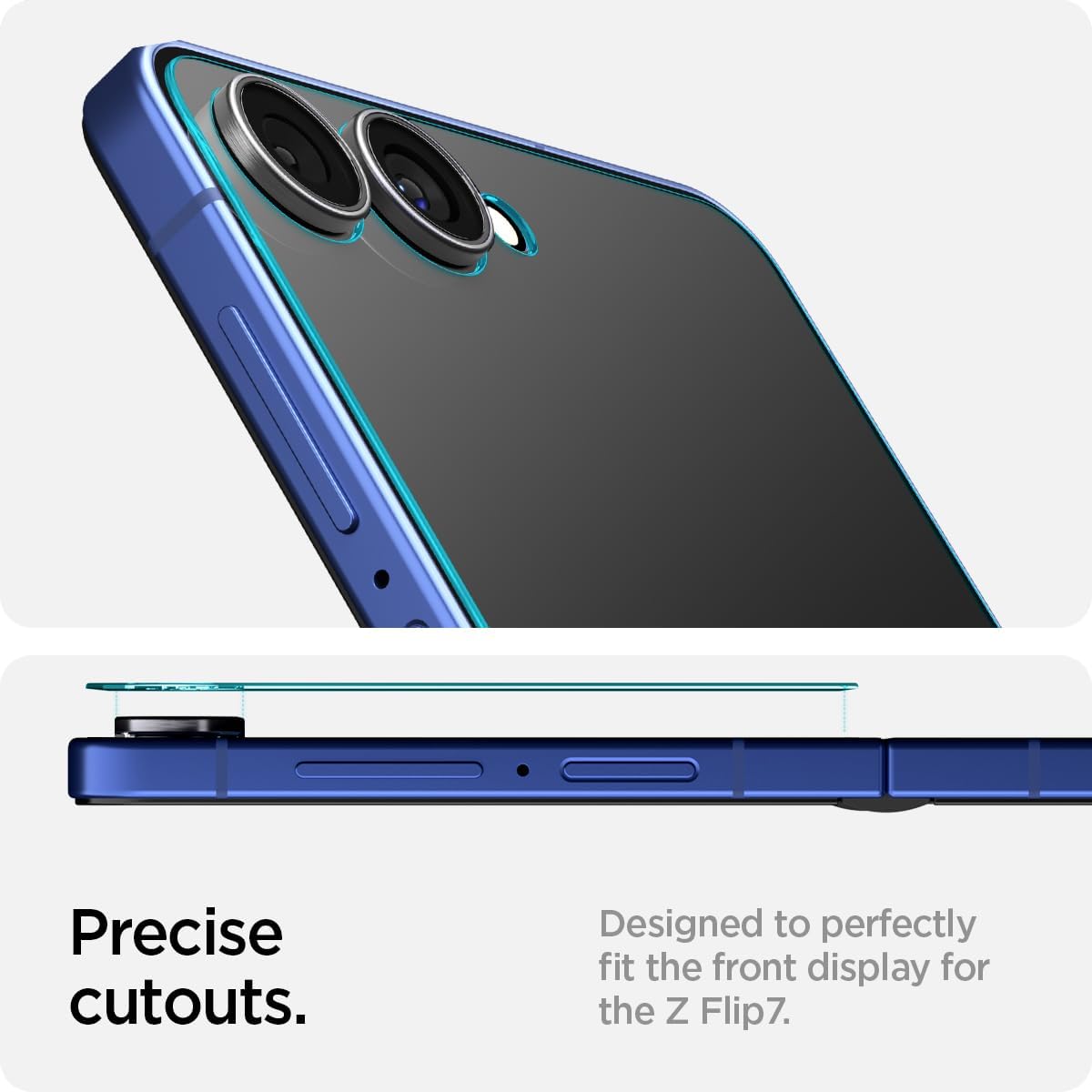 Spigen Tempered Glass Screen Protector [GlasTR EZ FIT] designed for Galaxy Z Flip 7 [Case Friendly] - 2 Pack