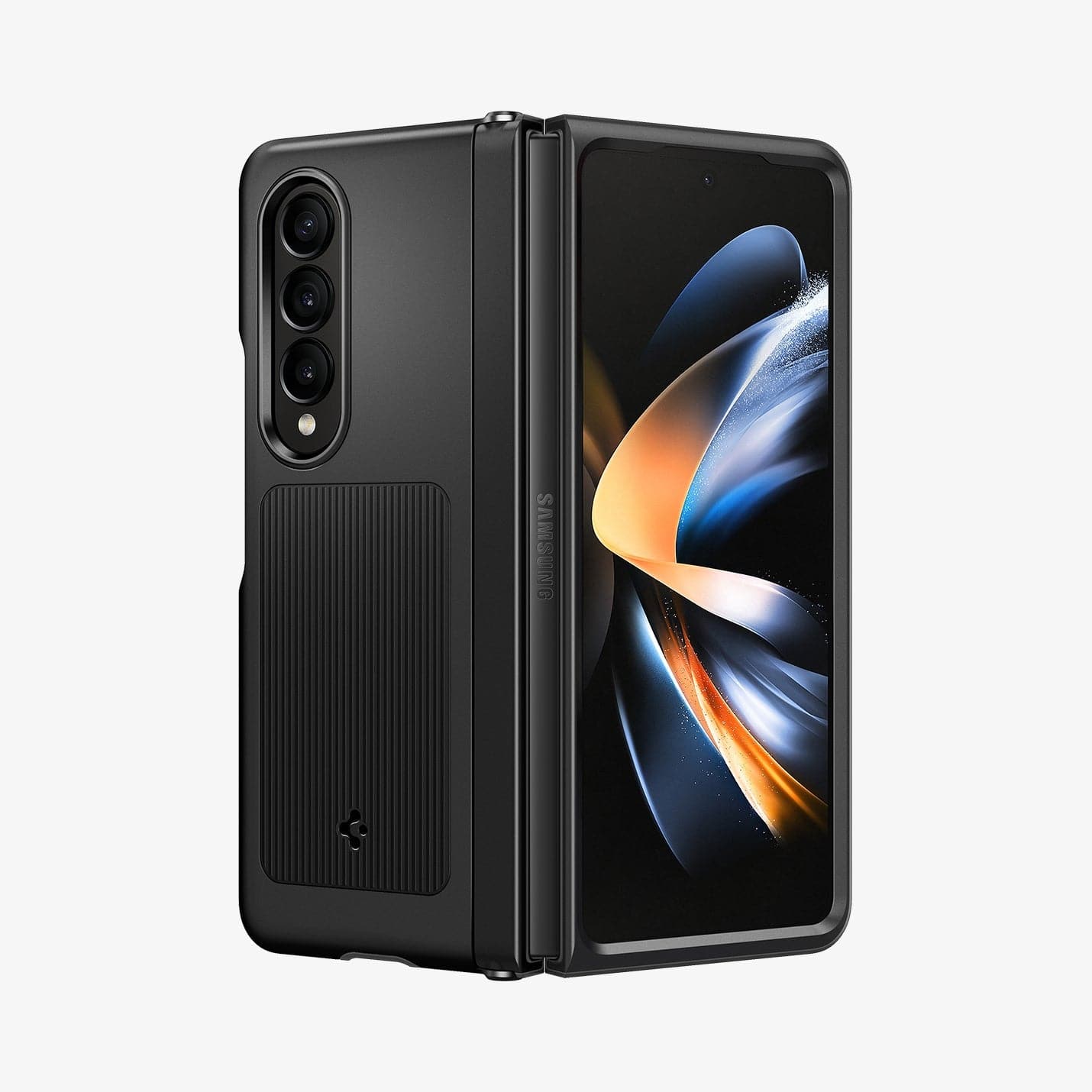 ACS05106 - Galaxy Z Fold 4 Case Neo Hybrid S in black showing the back and front