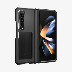 ACS05106 - Galaxy Z Fold 4 Case Neo Hybrid S in black showing the back and front