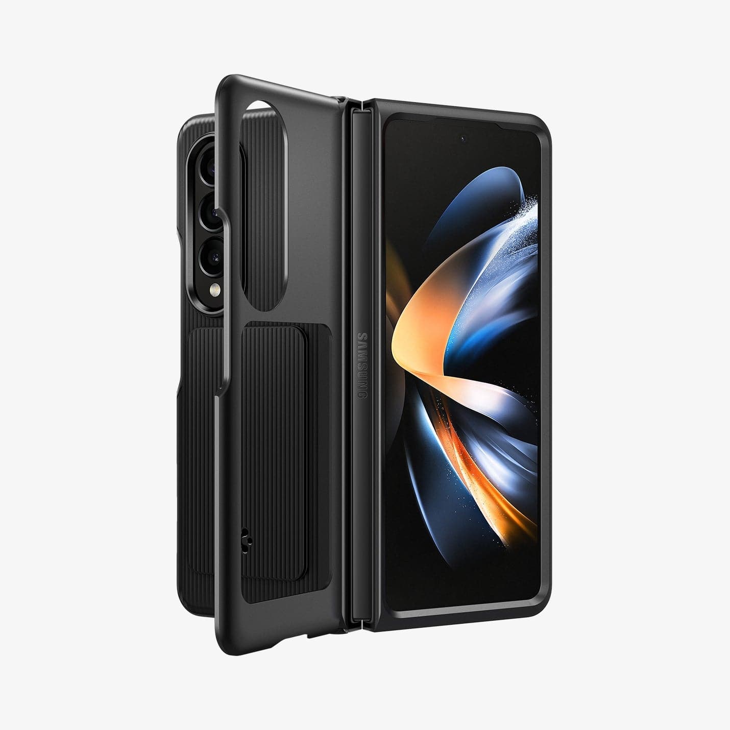 ACS05106 - Galaxy Z Fold 4 Case Neo Hybrid S in black showing the back and front