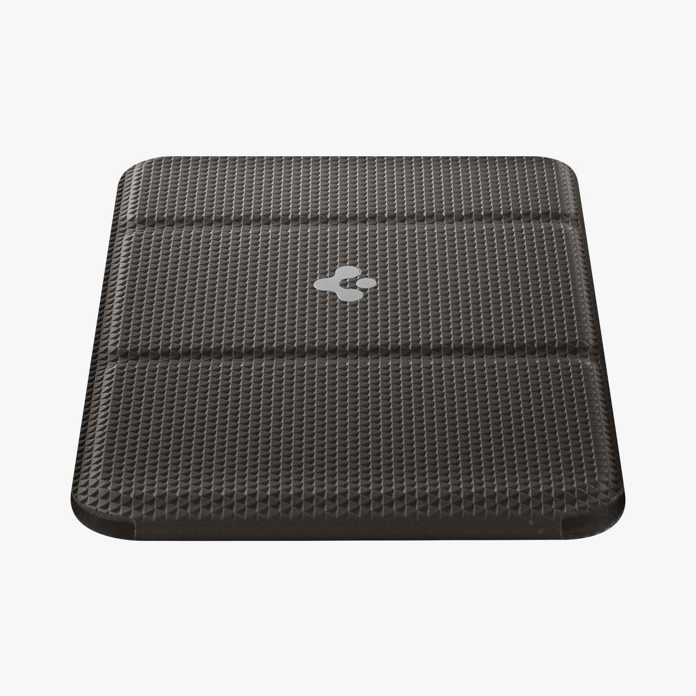 AMP02835 - Universal Card Holder Smart Fold in gunmetal showing the front attached to the back of a device