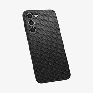 ACS05614 - Galaxy S23 Ultra Case Liquid Air in matte black showing the back