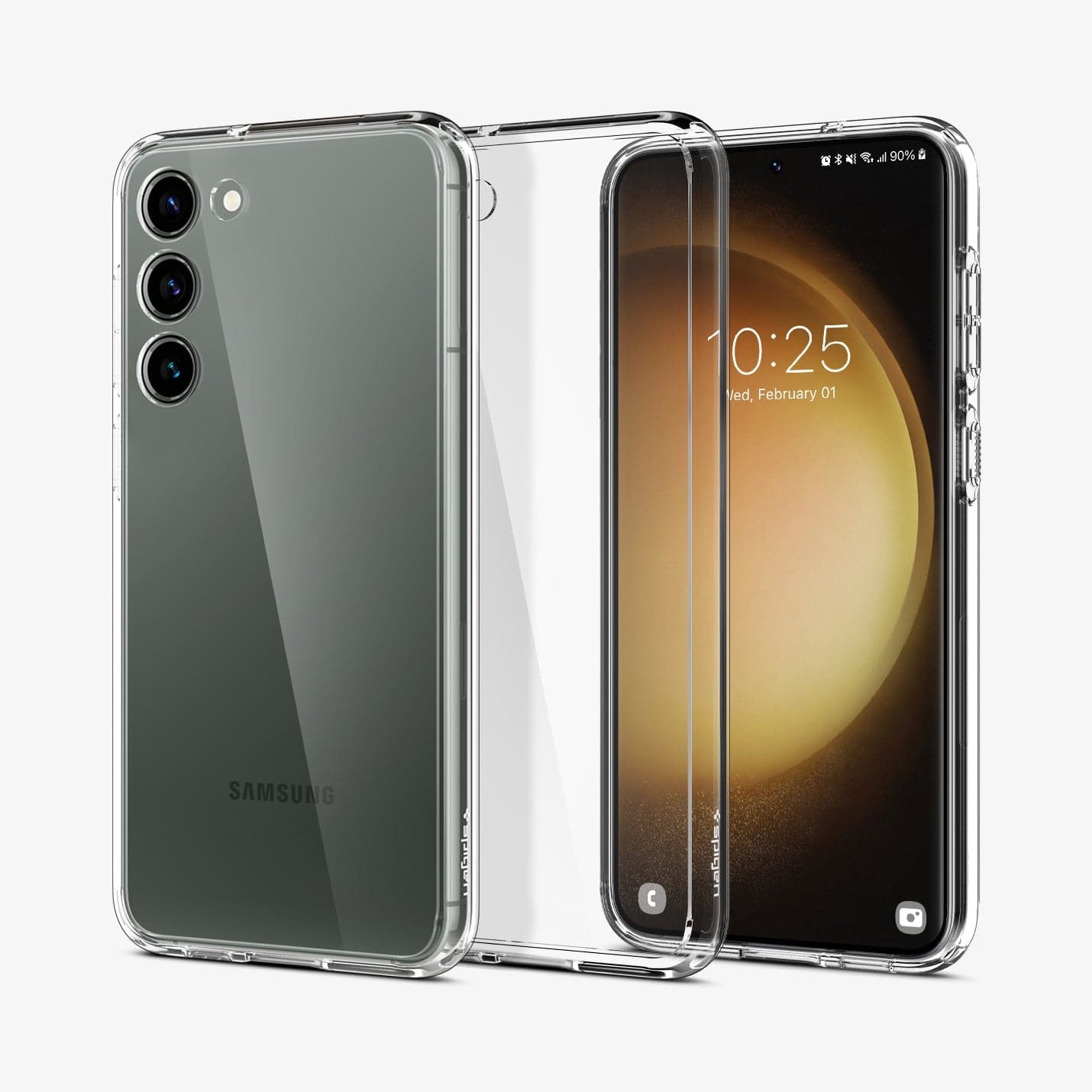 ACS05617 - Galaxy S23 Ultra Case Ultra Hybrid in crystal clear showing the back