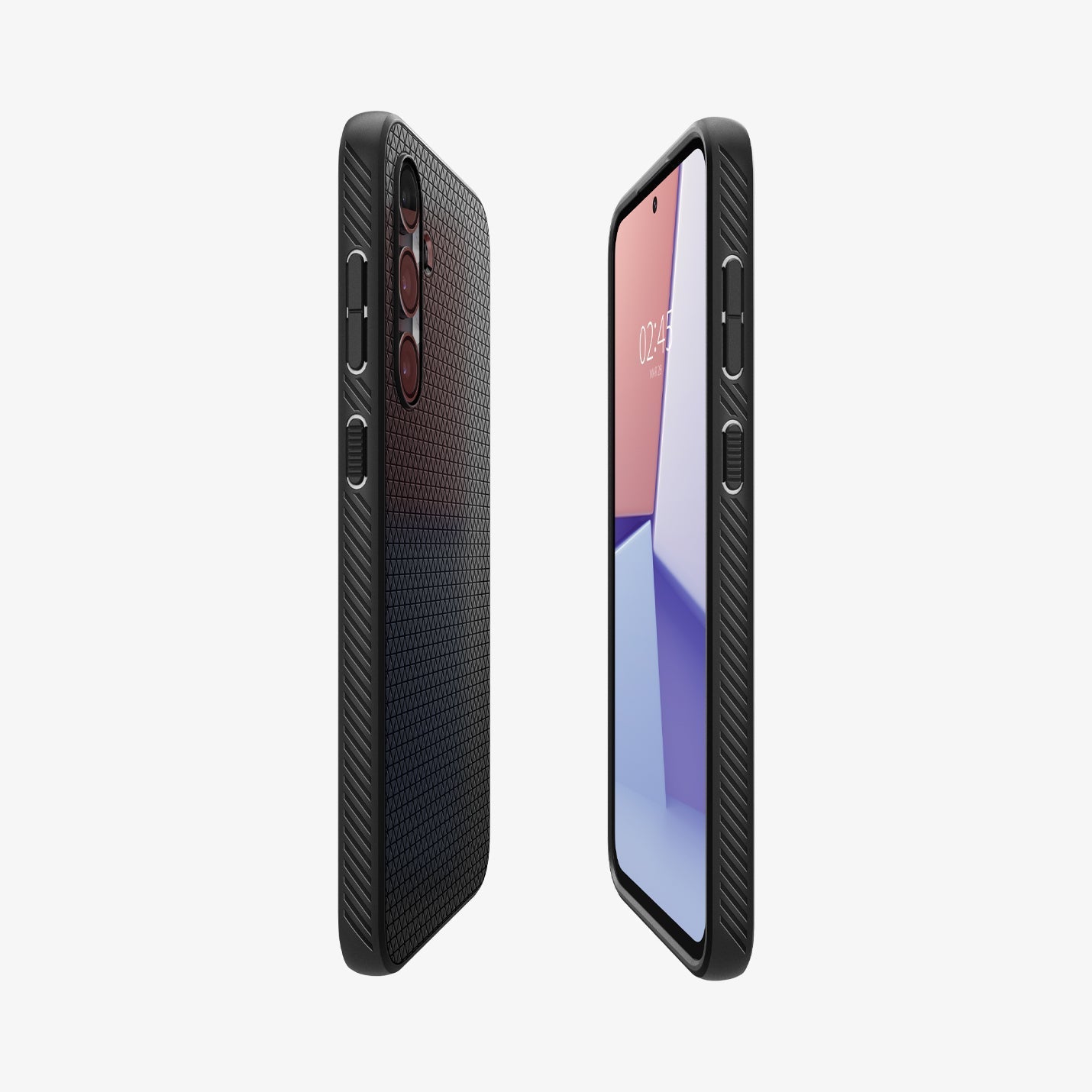 ACS05614 - Galaxy S23 Ultra Case Liquid Air in matte black showing the back