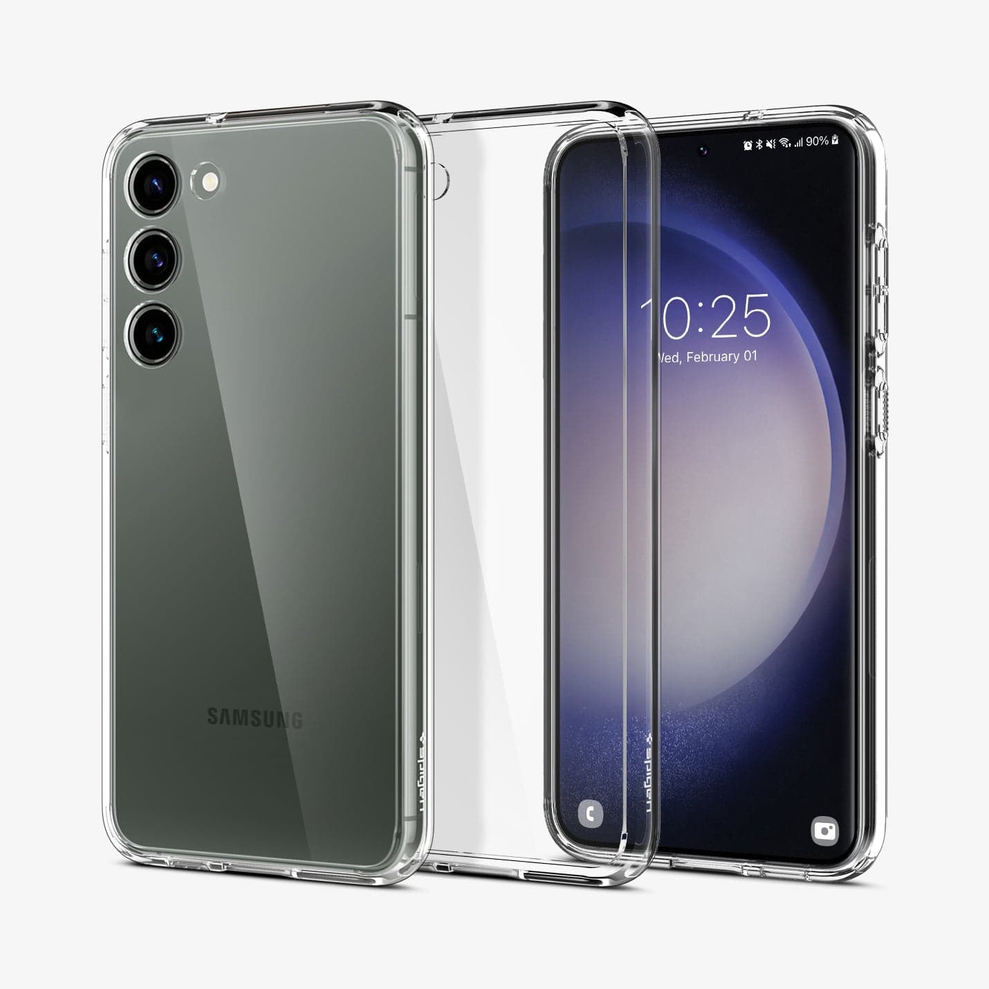 ACS05617 - Galaxy S23 Ultra Case Ultra Hybrid in crystal clear showing the back