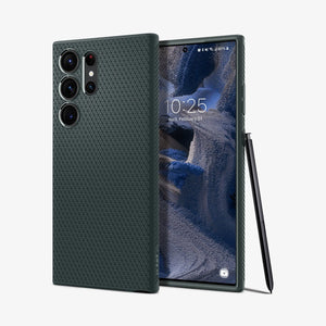 ACS05614 - Galaxy S23 Ultra Case Liquid Air in matte black showing the back