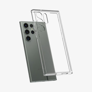 ACS05617 - Galaxy S23 Ultra Case Ultra Hybrid in crystal clear showing the back
