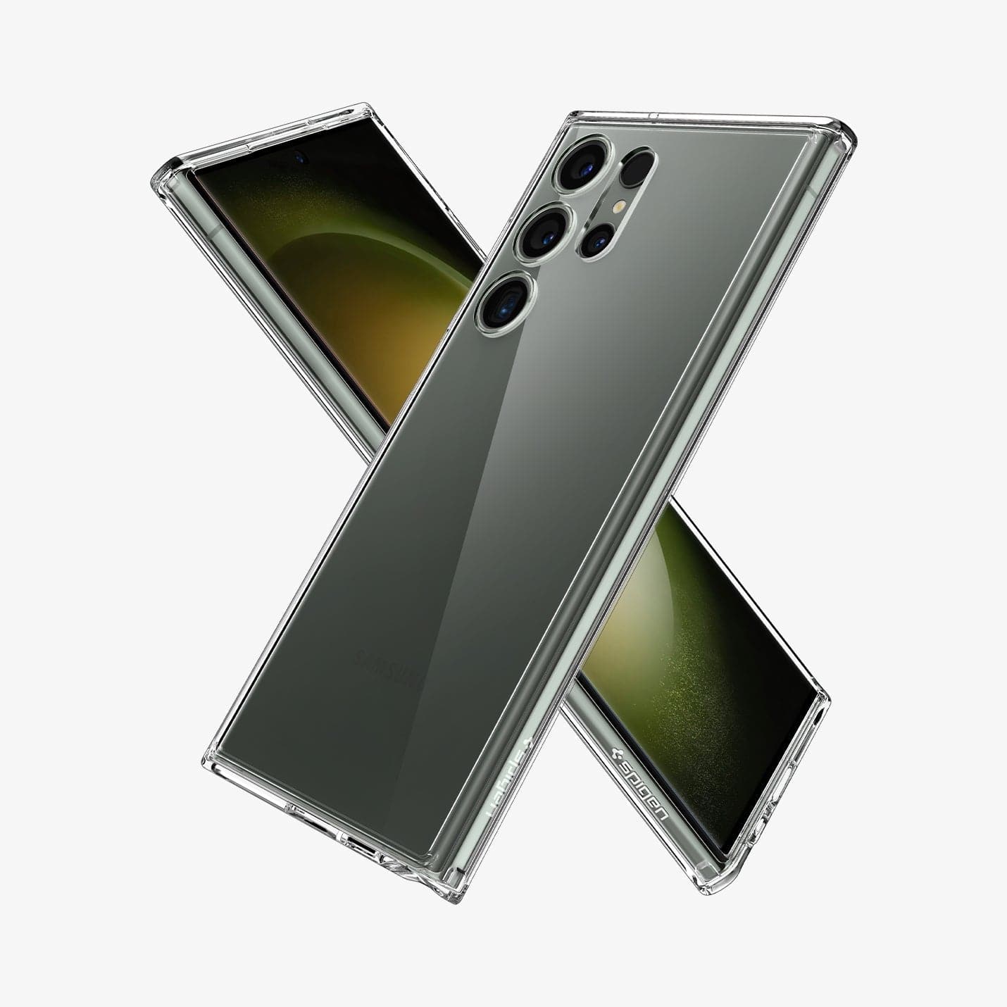 ACS05617 - Galaxy S23 Ultra Case Ultra Hybrid in crystal clear showing the back