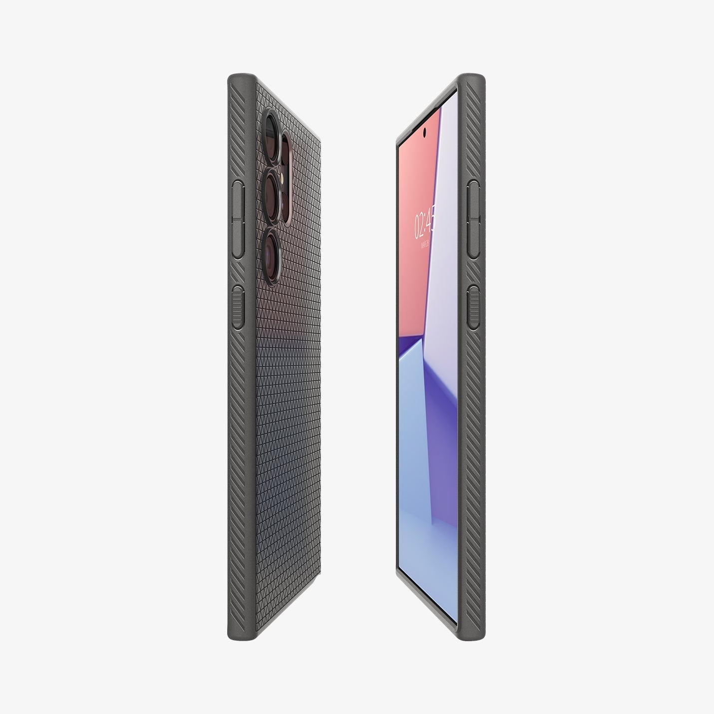 ACS07287 - Galaxy S24 Ultra Case Liquid Air in Matte Black showing the back