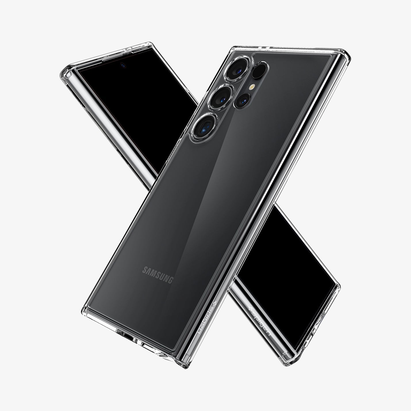 ACS07292 - Galaxy S24 Ultra Case Ultra Hybrid in Crystal Clear showing the back