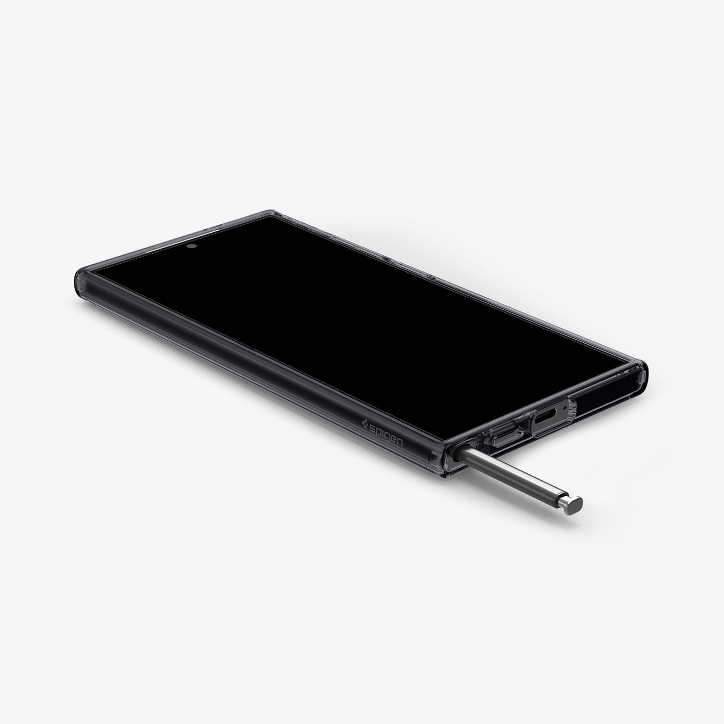 ACS07294 - Galaxy S24 Ultra Case Ultra Hybrid Zero One in Zero One White showing the back