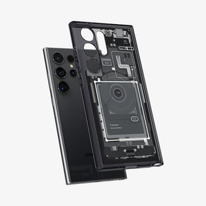 ACS07294 - Galaxy S24 Ultra Case Ultra Hybrid Zero One in Zero One White showing the back