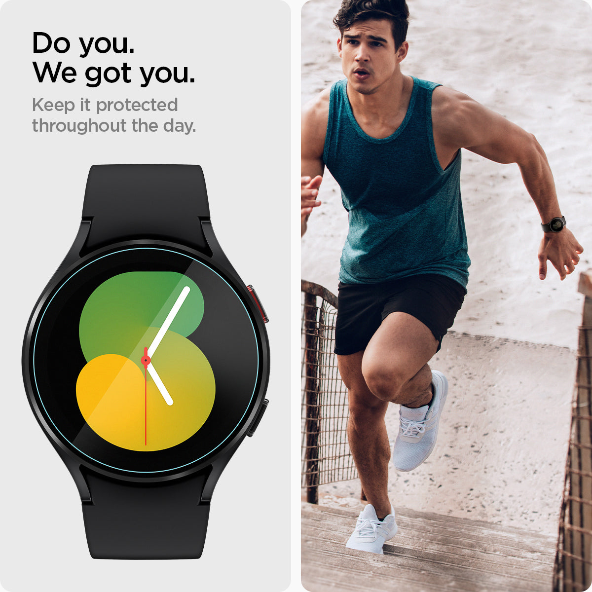 واقي شاشة Spigen Galaxy Watch 5/4 (44mm) – GLAS.tR EZ Fit (عبوتان)