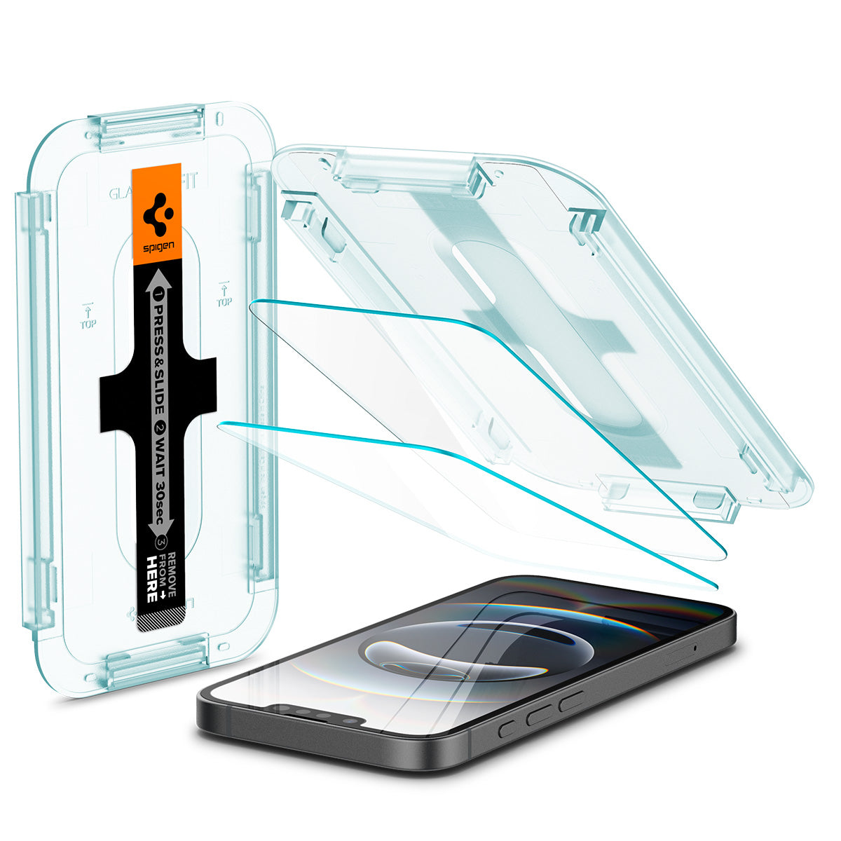 واقي شاشة Spigen iPhone 17e / iPhone 16e – GLAS.tR EZ Fit | محمي للمستشعر (عبوة من قطعتين)